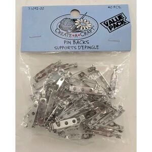 Create A Craft Pin Backs 40 Pcs Silver Tone Brooch Safety Clasps Jewelry DIY NEW